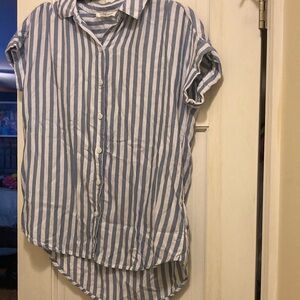 Short sleeved striped collar shirt, XS,